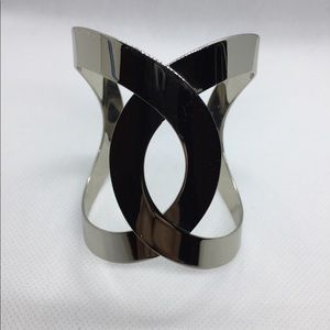 Vtg Skinny By Jessica Elliot Chrome Cuff Bracelet